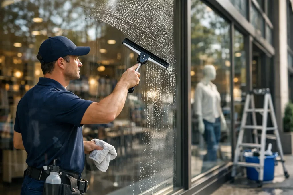 Storefront Window Cleaning Service That Shows