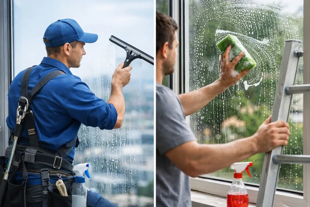 Professional Cleaners Versus DIY Window Washing